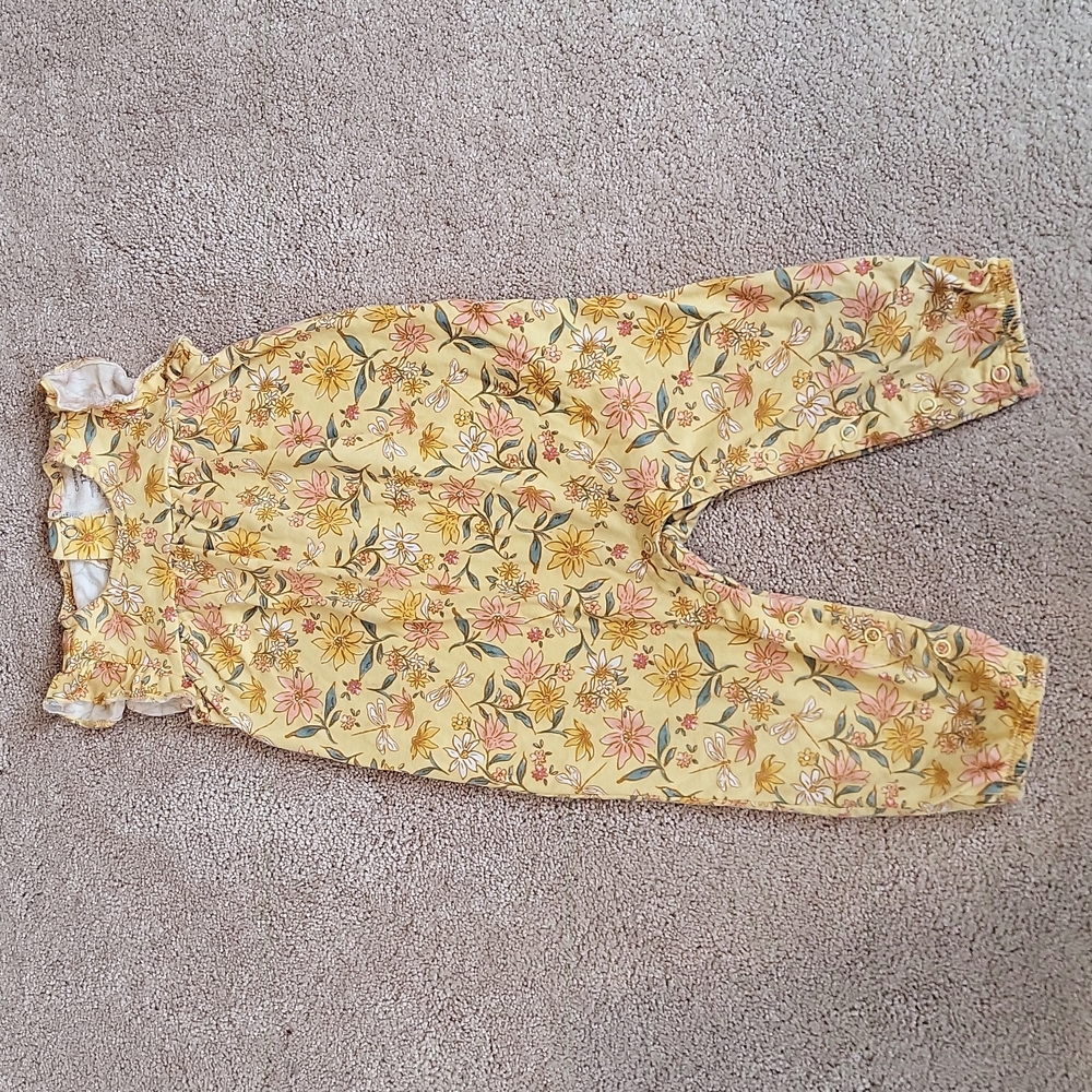 Floral ruffle sleeve jumper